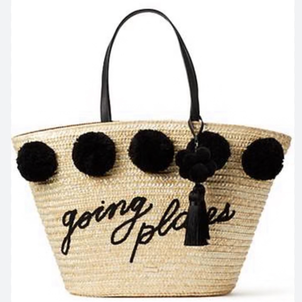 Kate Spade Tan and Black Tote Bag with Stylish Accents